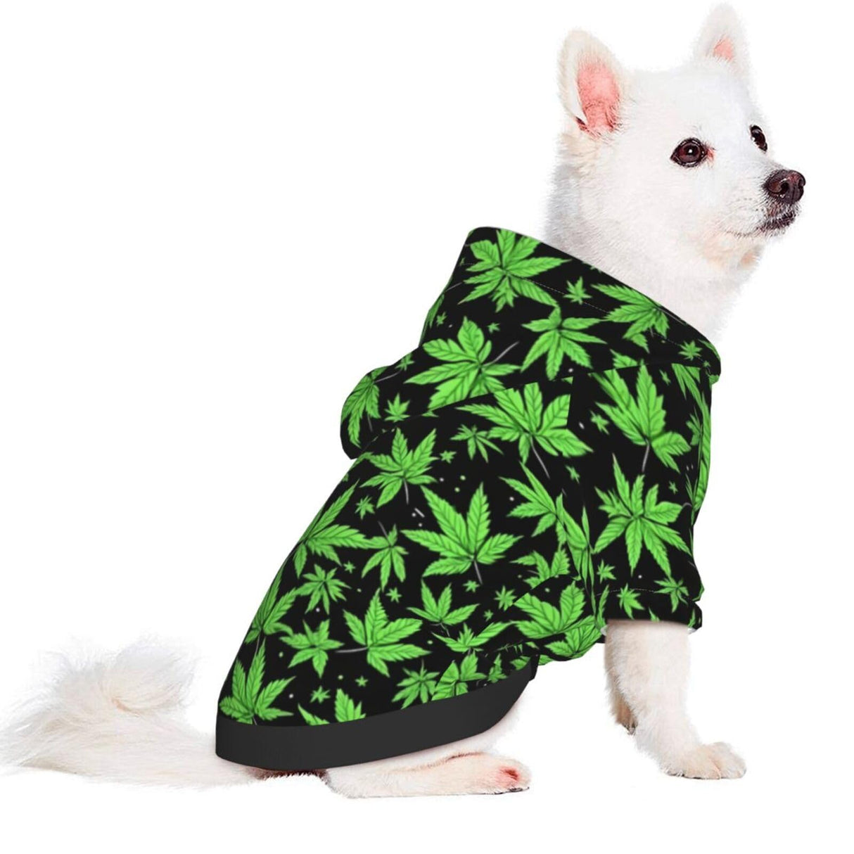 WAVMKSL Marijuana Leaf Small Pet Hoodies Sweatshirts Dog Pullover Hooded Winter Pet Clothes Small