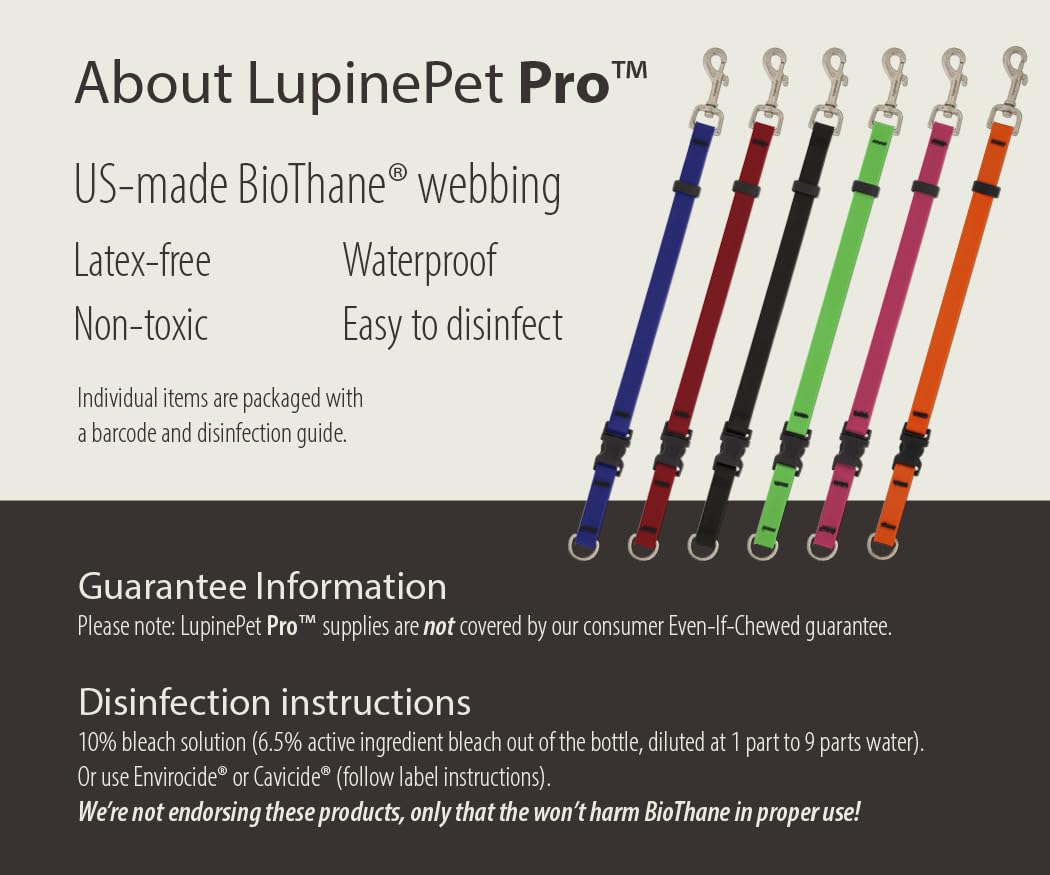 LupinePet Pro Grooming Loop for Dogs, Waterproof, Brick Red, 3/4-inch Wide, 24" Long, Made with BioThane