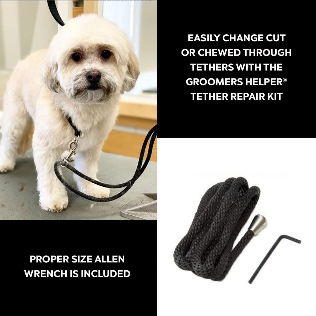 Groomers Helper® Tether Repair Kit - Pet Grooming, Bathing & Trimming Tools (Black)