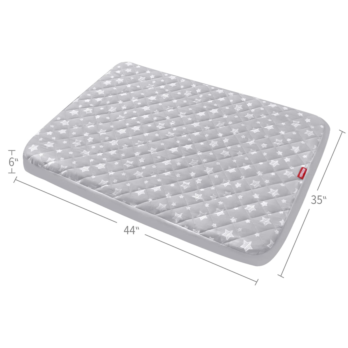Waterproof Dog Bed Covers Replacement Washable Pet Hair Easy to Remove, Noiseless Quilted Puppy Pet Bed Cover Lovely Grey Star Print 35x44 Inches, for Dog/Cat, Cover Only