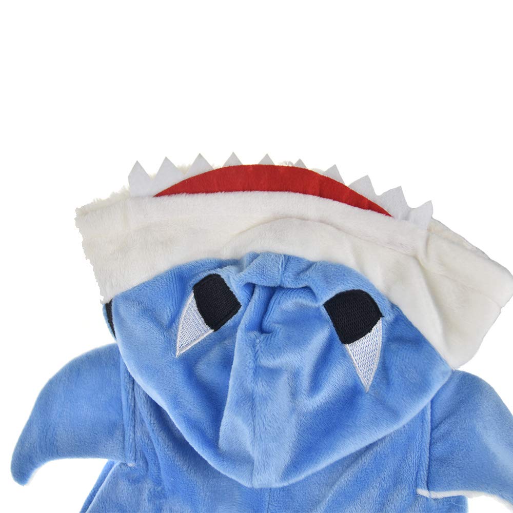 Halloween Dog Shark Costume Outfits for Large Dog Winter Fleece Puppy Jacket Coat Hoodie Funny Dog Clothes Golden Retriever(3XL, Blue)