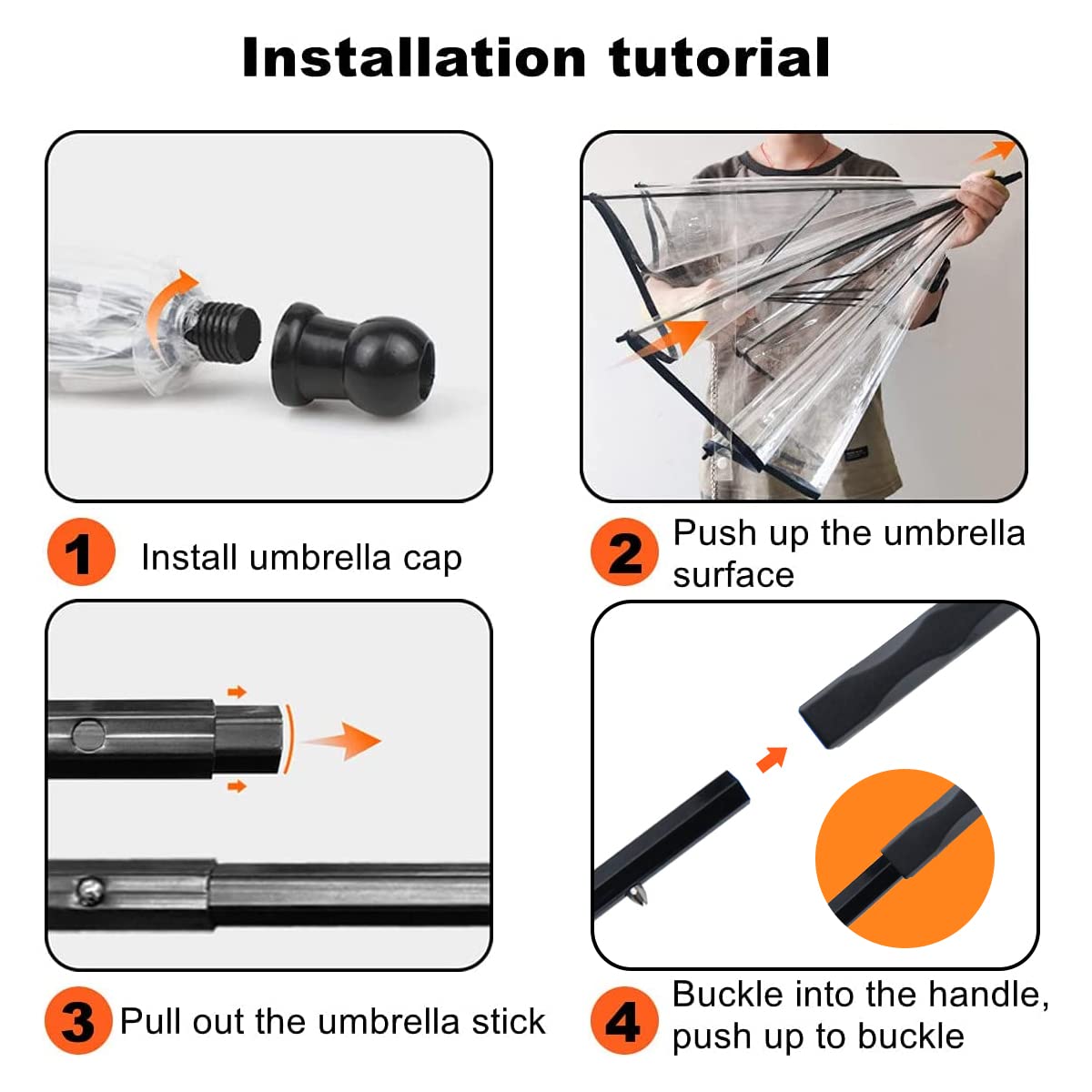 ZEFOXETO Pet Dog Transparent Umbrella, Clear Folding Adjustable Leash, Keeps Pet Dry in Rain (Bending Hook)