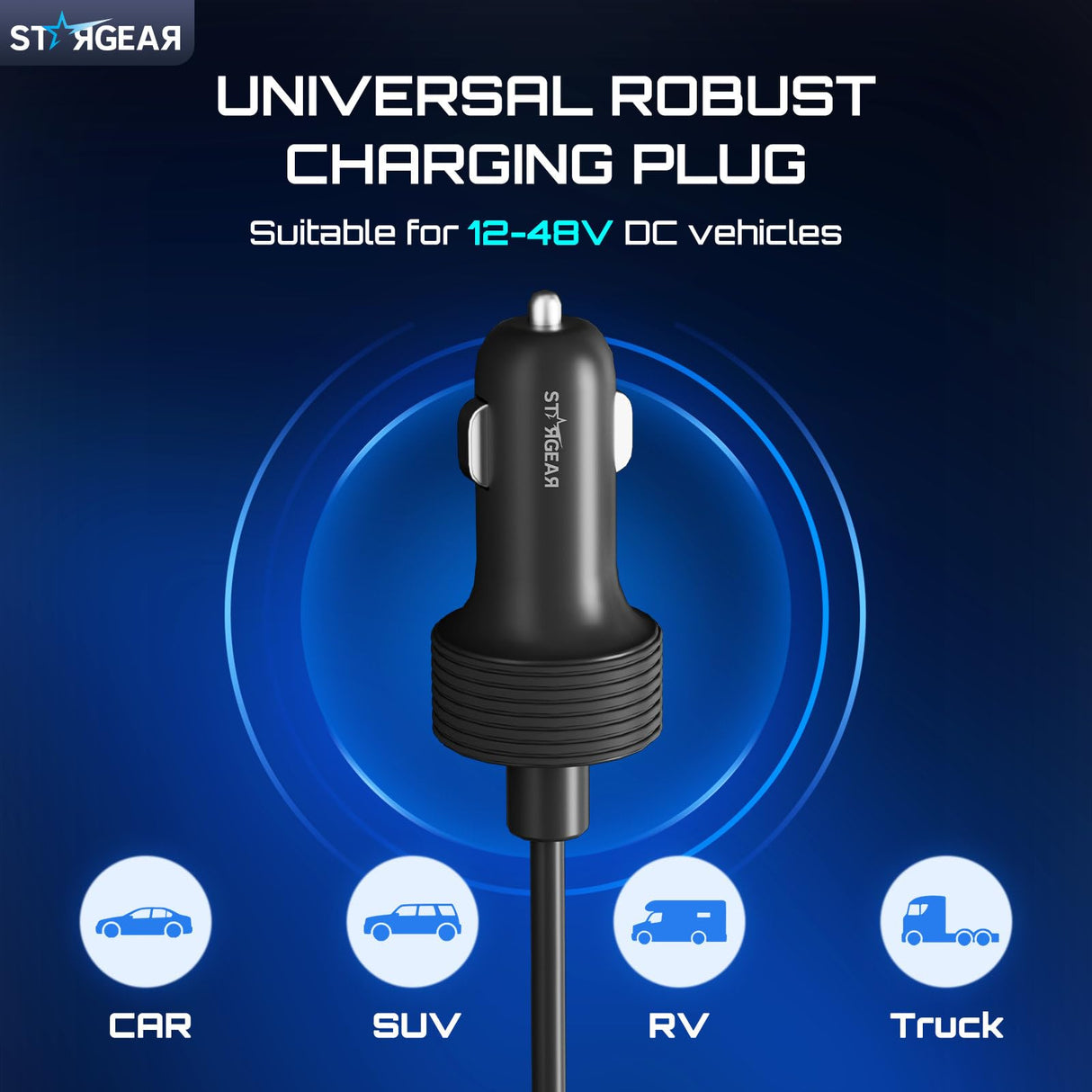 Stargear Starlink Mini Cable 12V Power Cable 3M/10FT, Starlink Mini Accessories 16AWG Cigarette Lighter to DC Cord, 12V-48V Car Charger Car Adapter
