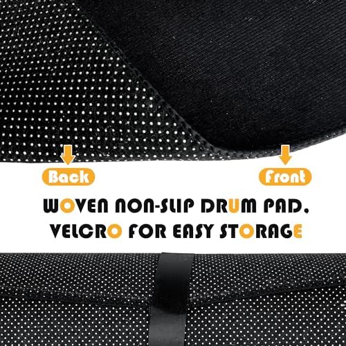 Invech 5 x 6.6 Ft Drum Rug, Drum Mat with Non-Slip Grip Bottom, Soundproof Drum Floor Mat for Electrical Drum, Drum Accessories Gift for Drummers (Black)