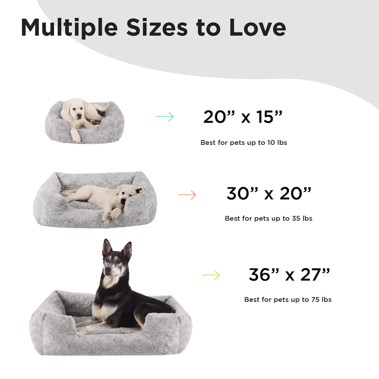 Best Friends by Sheri Lux Lounge Bed Calming Faux Fur Dog Bed, Gray, Large, 36" x 27"