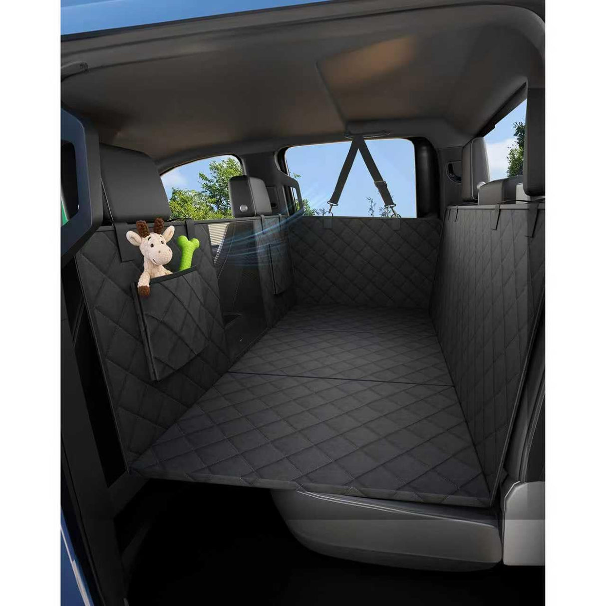 HOCHO Truck Dogs Seat Cover for Back Seat, Upgraded Hard Bottom +65% Space 400LBS Holding Dog Seat Cover Extender for Full Size Truck/SUV F150 Silverado RAM1500 GMC Tundra Titan