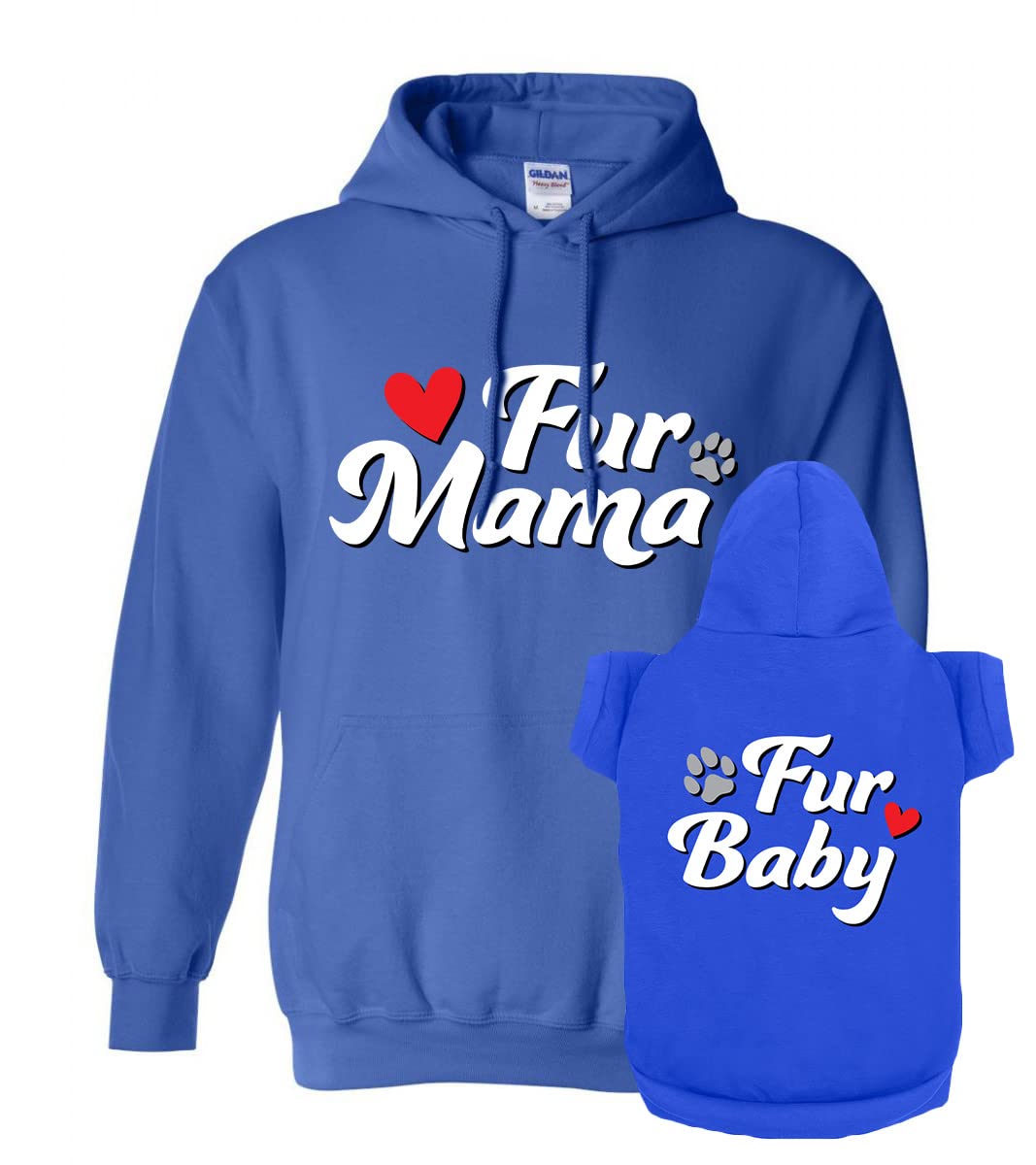 Fur Mama Fur Baby Matching Hoodies for Humans and Pets - Soft Dog & Cat Sweatshirt Set - Premium Gift for Holidays