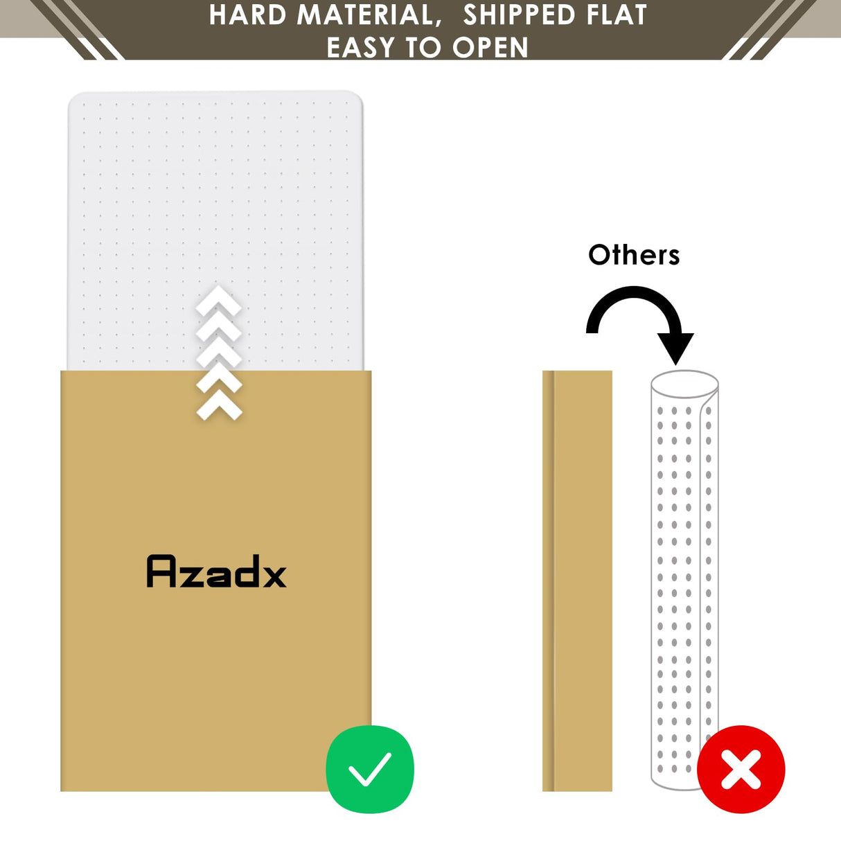 Azadx Heavy Duty Office Chair Mat for Carpet - 36" x 55" Hard Material Slip Resistant Floor Mat for Home Office Easy Glide Desk Mat