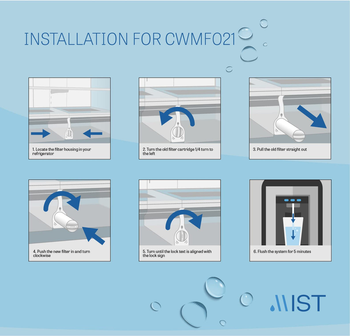 Mist DA29-00020B Water Filter Replacement for Samsung, Refrigerator Water Filter compatible with DA29-00020B-1, Haf-Cin/Exp, RF263BEAESR, RF28HMEDBSR, RF4287HARS, Samsung water filter (3 pack)…