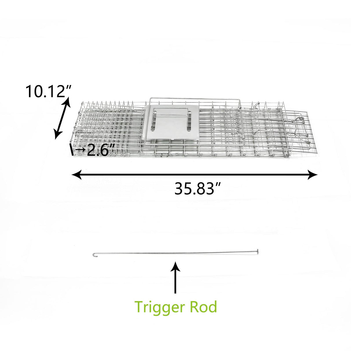 2-Pack H&B Live Animal Cage Trap,Folding 32x10x12 inch Humane Cat Trap for Stray Cats,Raccoons,Squirrel,Skunk,Mole,Groundhog,Opossums Armadillo,Rabbit,Catch and Release(Silver)