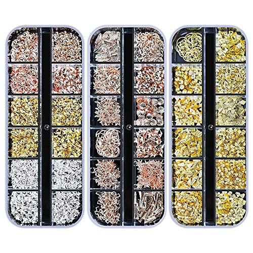 Artdone 12 boxes Nail Rhinestones,Nail Gems Nail Diamonds,Nail Art Studs Nail Crystals Nail Sequins for Nails Kit with 1 Tweezers and 3 Pen for Nail Art Supplies Accessories……