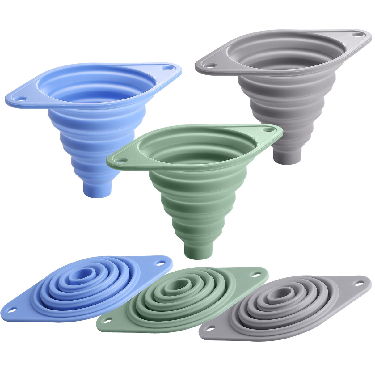 Kitchen Funnel Set 3 Pack, Collapsible Silicone Funnel for Kitchen Use Filling Bottles Liquid Food Transfer