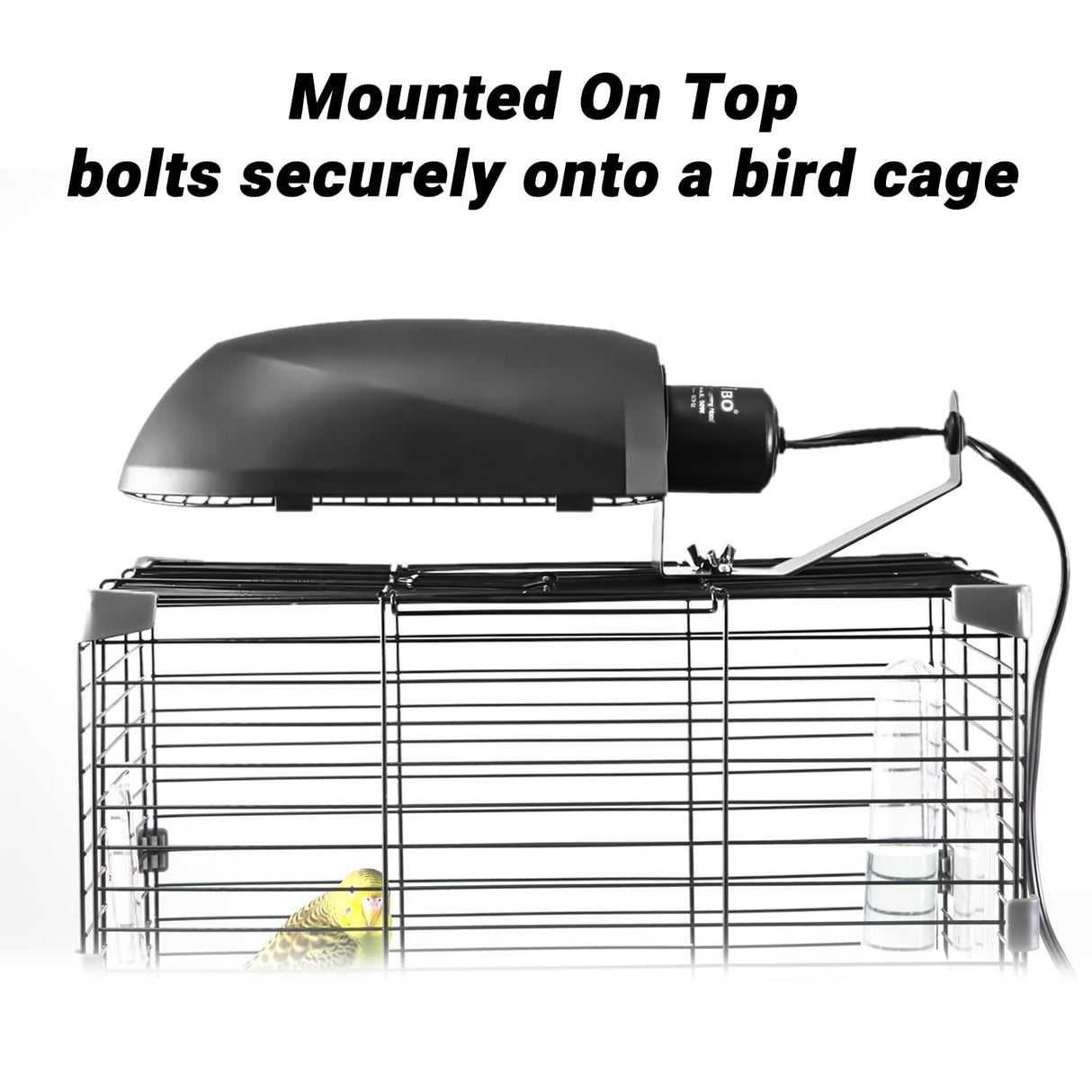 Oiibo Bird Cage Light Fixture Combo Kit, AvianSun Lamp Hood with 2.4% UVB UVA 20W Compact Fluorescent Bulb for All Kinds Captive Birds