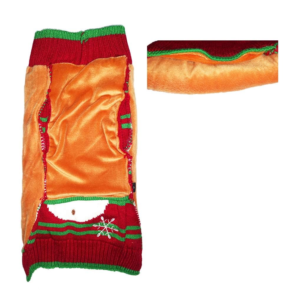 NACOCO Thick Snowman Dog & Cat Sweater - Xmas, New Year, Christmas Pet Clothes (Small, Thick Snowman)