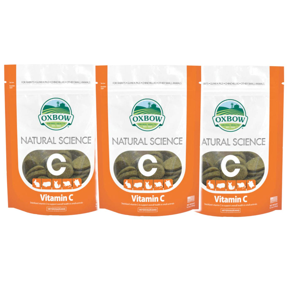 Oxbow Natural Science Small Animal Vitamin C Supplement - 60 count - 3 Pack