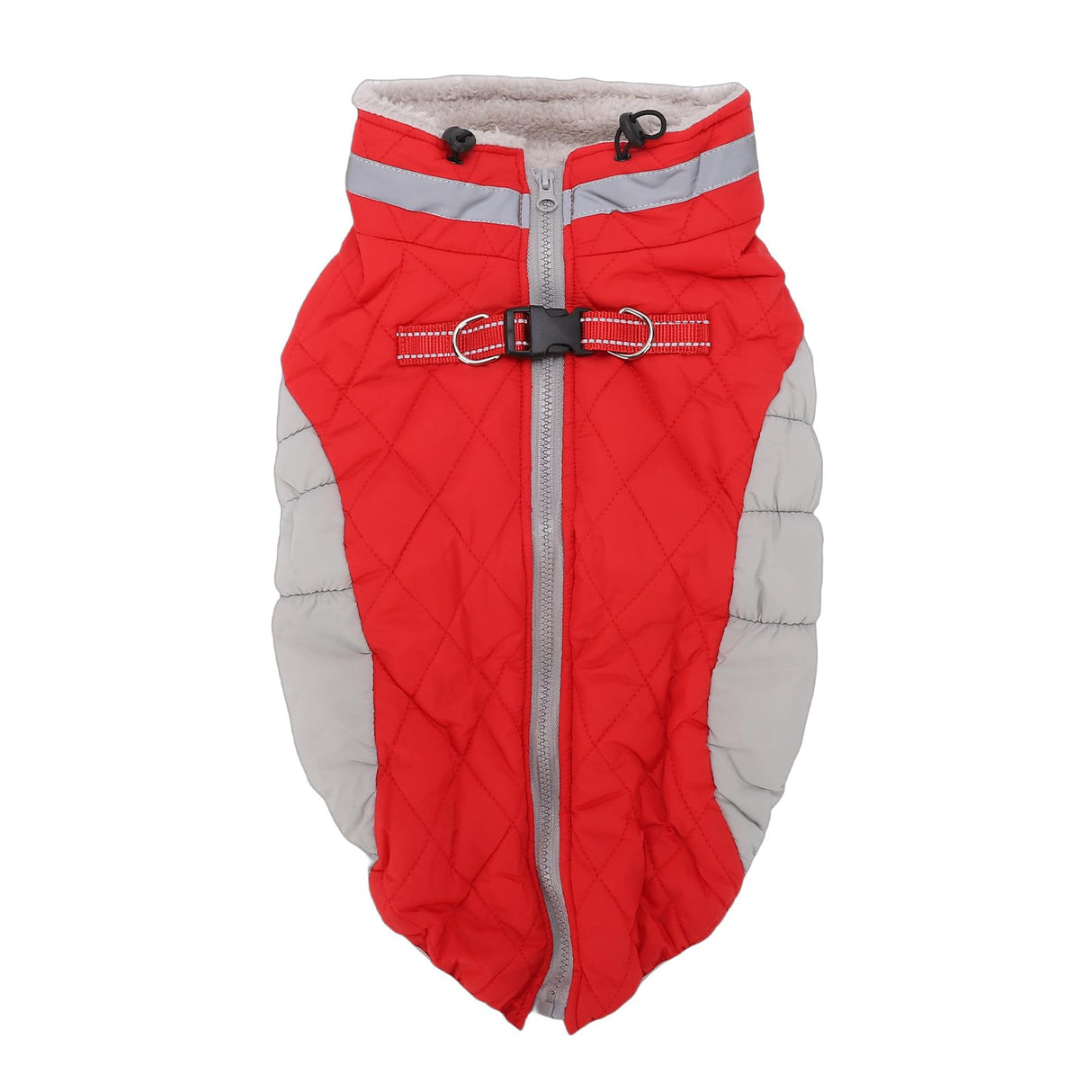 Haofy Dog Winter Coat, Reflective Strip Zipper Windproof Warm Jacket for Small Medium Large Dogs, with Built in Safety Belt for Cold Weather (S)