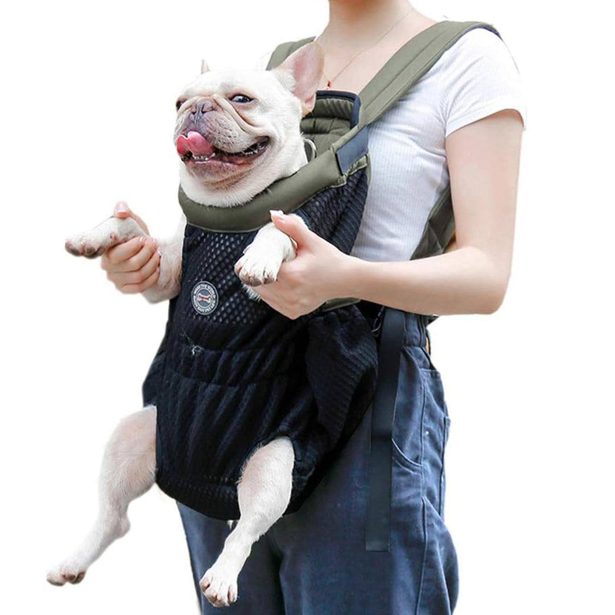 Dog Carrier Backpack, Pet Front Carrier Backpack Legs Out Dog Chest Carrier for Small Medium Dogs, Hands-Free Cat Backpack Carrier Dog Travel Backpack Airline Approved Hiking Bike Motorcycle