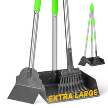 Load image into Gallery viewer, TOOGE Larger Pooper Scooper, Dog Pooper Scooper for Large Medium Small Dogs Heavy Duty Long Handle Metal Tray Rake Shovel Set for Yard Grass