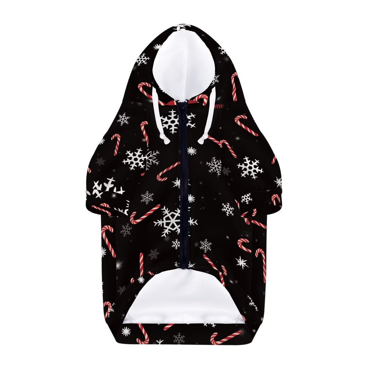 Howilath Puppy Cat Hoodies Coat Sweater, Christmas Snowflake Candy Pet Clothing Sweatshirt with Hat Zipper Outfit - L