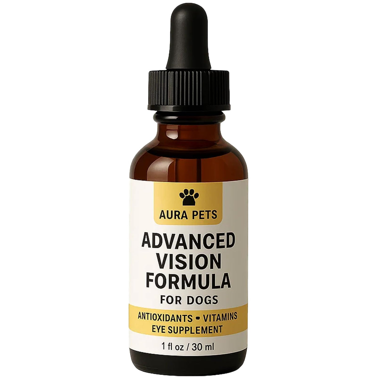 Aura Pets Advanced Vision Formula for Dogs, with Zeaxanthin, Astaxanthin, Lutein, Supports Vision and Overall Eye Health, Clears Debris, Reduces Cloudiness, 30ml (1)