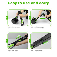 Load image into Gallery viewer, SZHLUX 28" Pooper Scooper, Foldable Dog Pooper Scooper with Unbreakable Material and Durable Spring for Grass and Gravel, Green