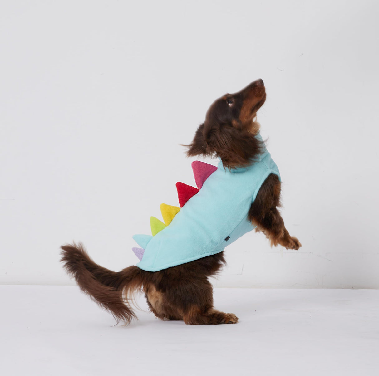 ESCCBOO Italian Greyhound & Dachshund Dog Fleece Dinosaur Sleeveless Onesie, Cozy Turtleneck Costume Outfit for Mini Dachshund Italian Greyhound Whippets (Blue, XX-Large)