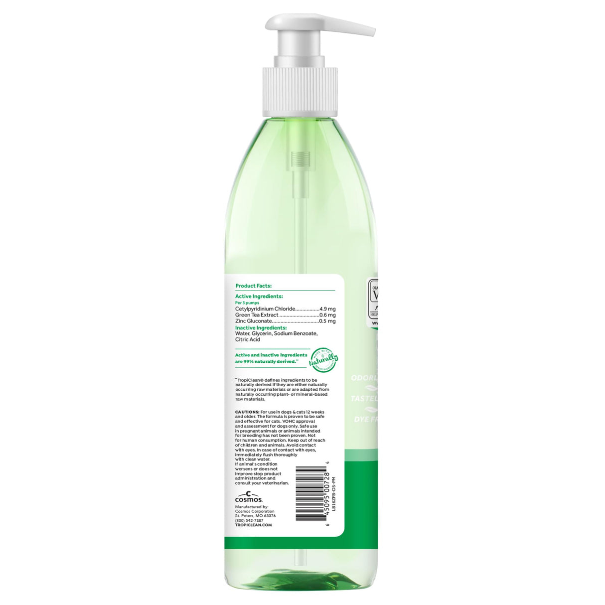 TropiClean Fresh Breath Water Additive for Dogs | Dog Breath Freshener & Teeth Cleaning Solution | No Toothpaste or Toothbrush Required | 16 oz + Pump