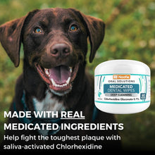 Load image into Gallery viewer, Nootie Medicated Dental Wipes for Dogs, Cleans Teeth and Freshens Breath for Dogs - Prevents Plaque and Tartar Dog Oral Care, 60 Count