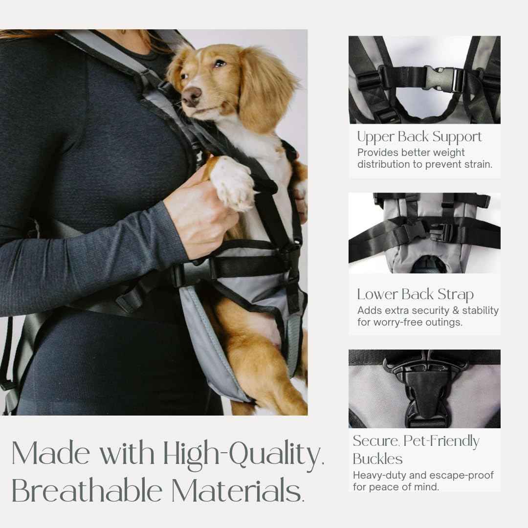 My Modern Pet Dog Carrier Backpack for Small & Medium Dogs – Hands-Free Front Chest Carrier, Escape-Proof, Breathable, Adjustable Straps for Comfortable Travel & Hiking