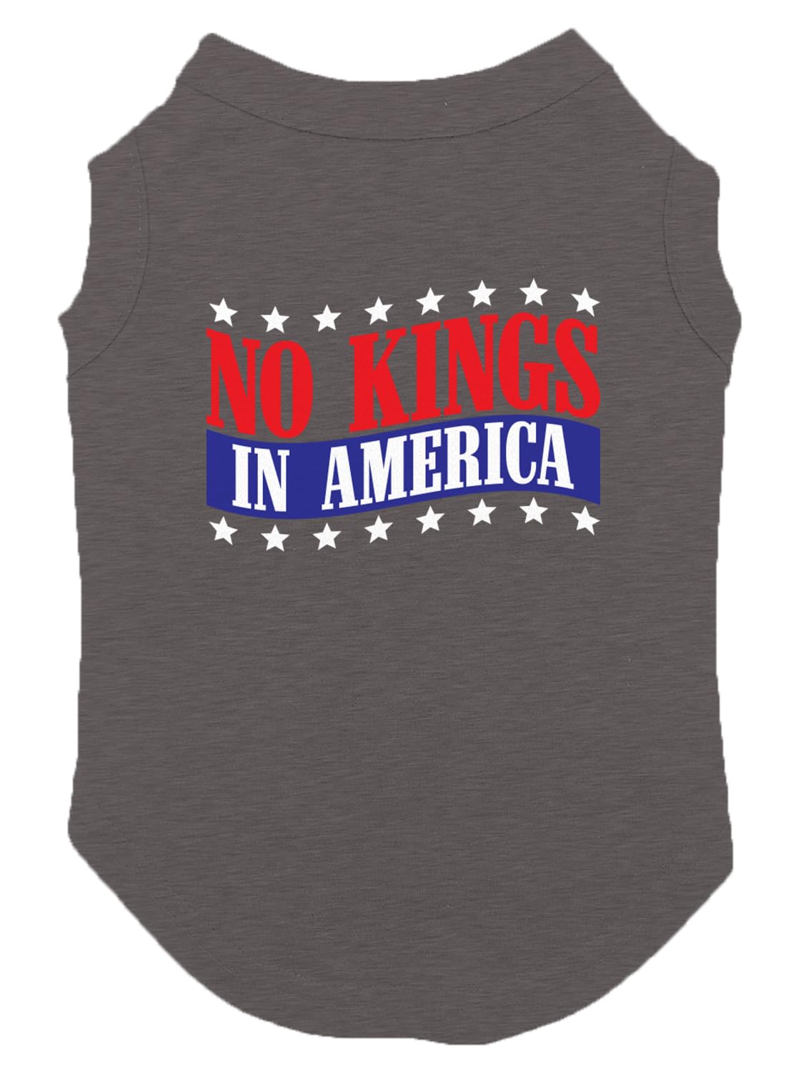 No Kings in America - Political Protest Dog Shirt (Dark Gray, X-Large)