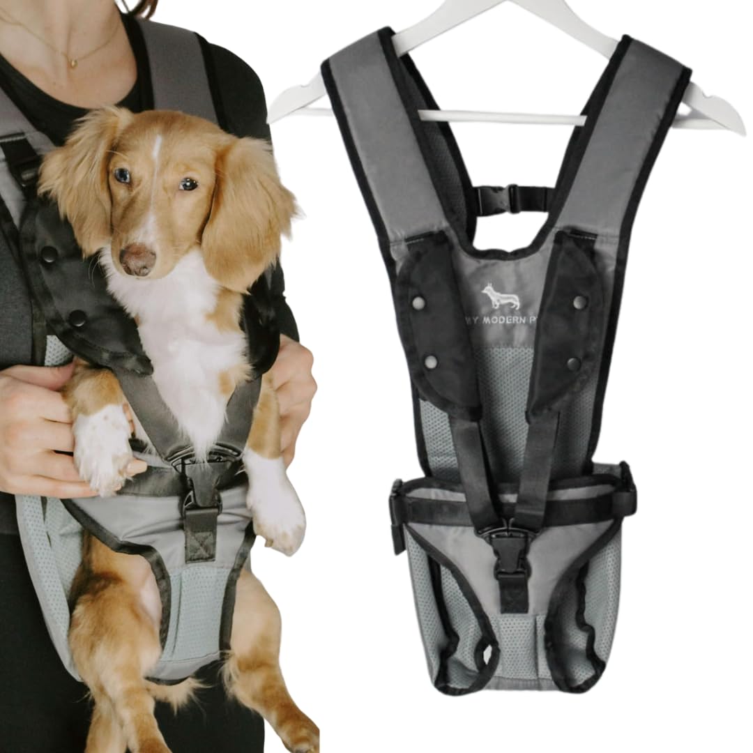 My Modern Pet Dog Carrier Backpack for Small & Medium Dogs – Hands-Free Front Chest Carrier, Escape-Proof, Breathable, Adjustable Straps for Comfortable Travel & Hiking