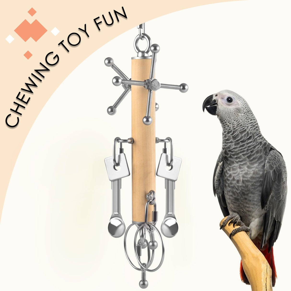 KATUMO Bird Toys, Parrot Pull Spoons, Spinning Toys for Small to Large Parrots