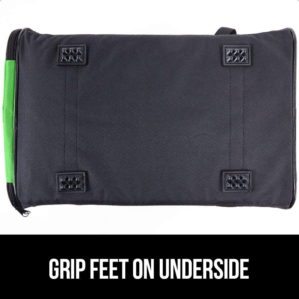 GORILLA GRIP Cat Carrier Travel Bag Up to 15 Lbs, Soft Collapsible Small Dog Carriers, Top and Side Entry Breathable Mesh, Grip Feet on Underside, Cozy Washable Waterproof Pad, Portable Kennel, Green