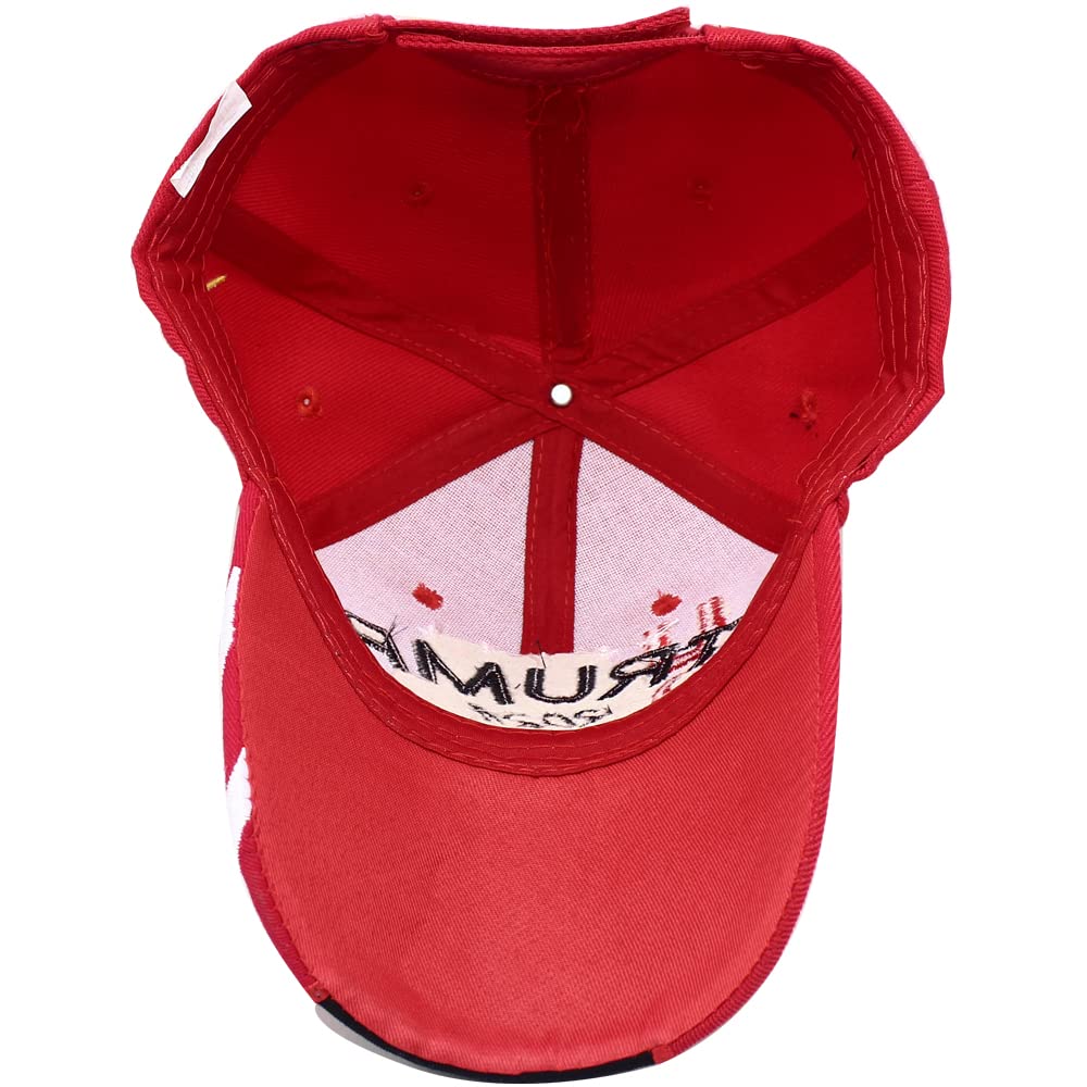 DailyCarry Trump 2024 USA Embroidered Hat Take America Back Hat Donald Trump Hat Black Red Adjustable Baseball Cap for Women Men (Black)