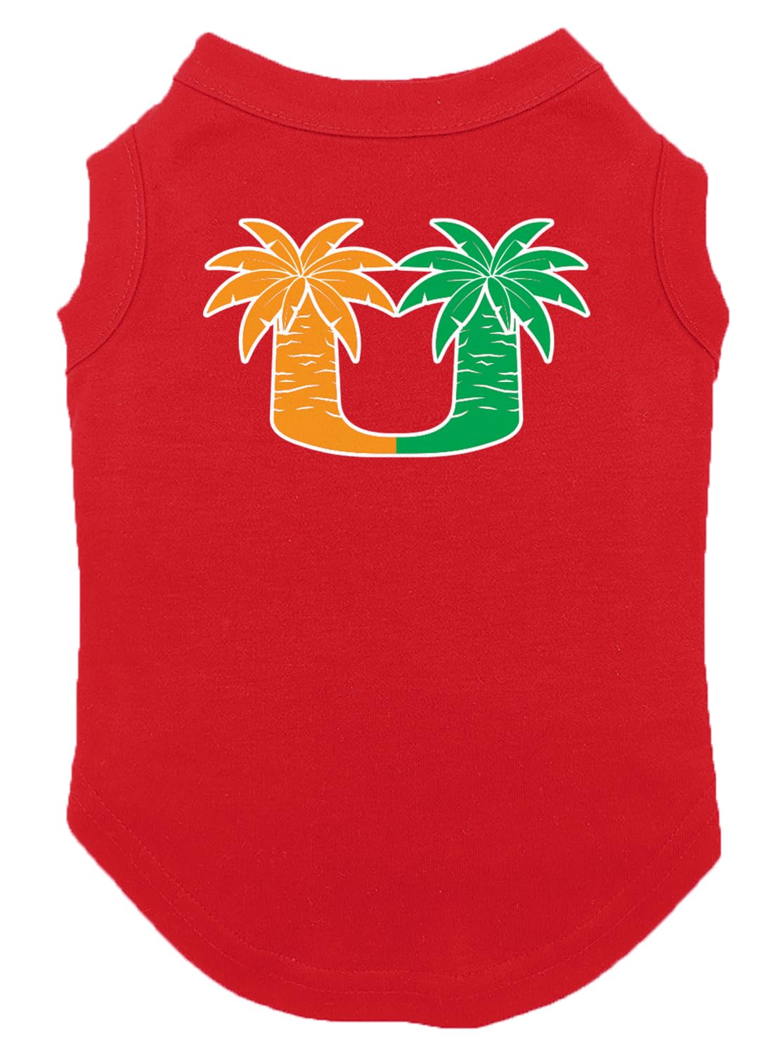 Palm Trees - College Sports Miami Dog Shirt (Red, 2X-Large)