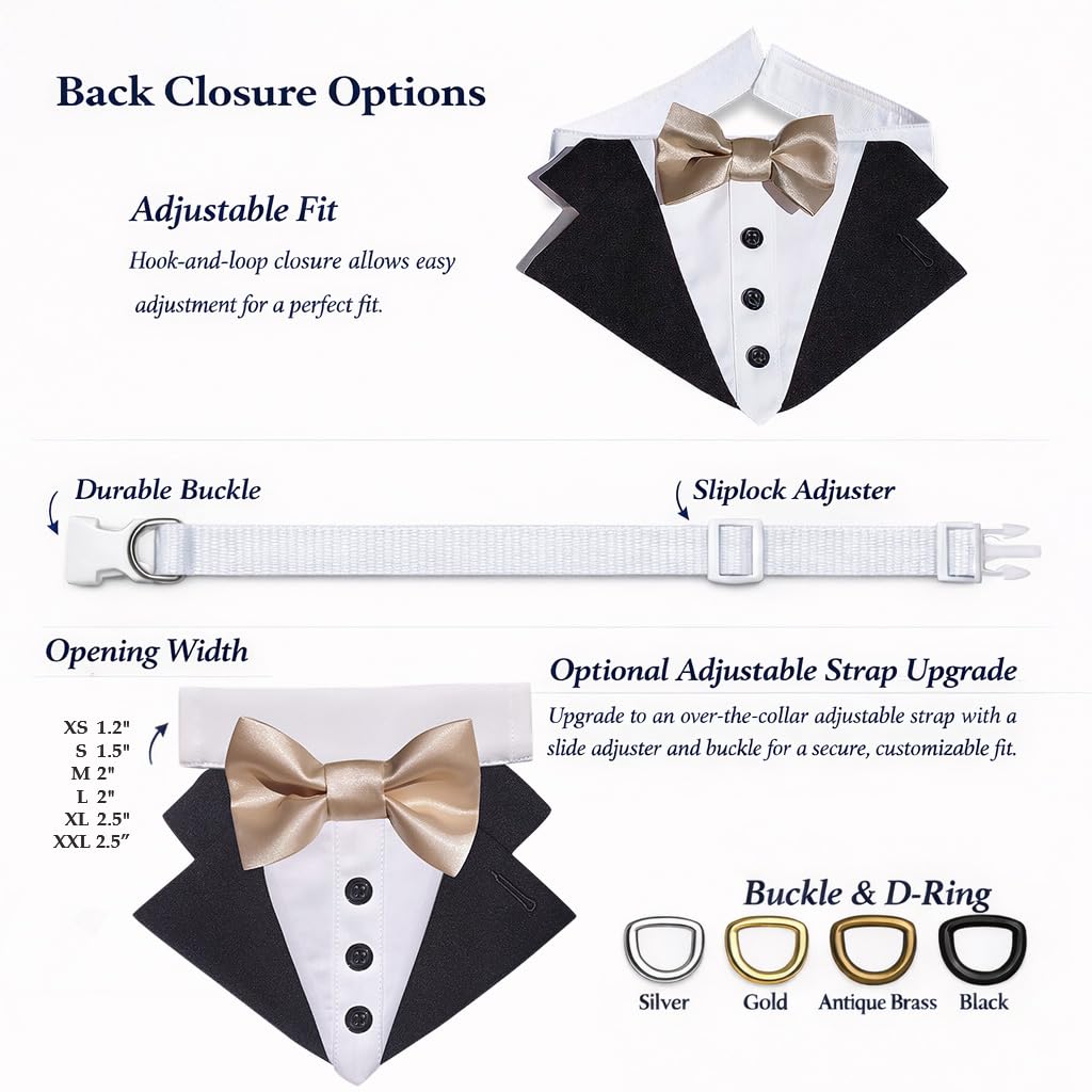 Custom-Fit Dog Tuxedo with Bow Tie & Lapel Uncut Cham Eyelet | Keyhole Fishtail Buttonhole Design | Optional Ring Bearer Clasp | Perfect Outfit for Wedding & Birthday by ACORD EU (Purple)