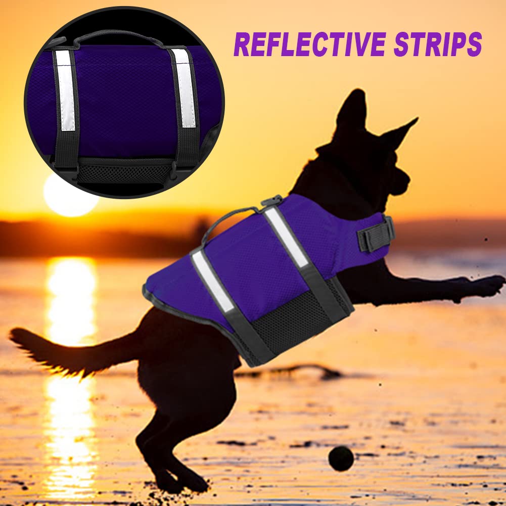 Doglay Dog Life Jacket, Dog Life Vest for Swimming Boating, Adjustable Puppy Life Jacket with Reflective Stripes, Superior Buoyancy Dog Swimming Vest for Small Medium and Large Dogs