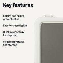 Load image into Gallery viewer, Amazon Basics Dog Training Pad Holder,Secured Latches,Extra Thick and Non-Slip, Recycled Plastic, 24 inch, S, White and Charcoal