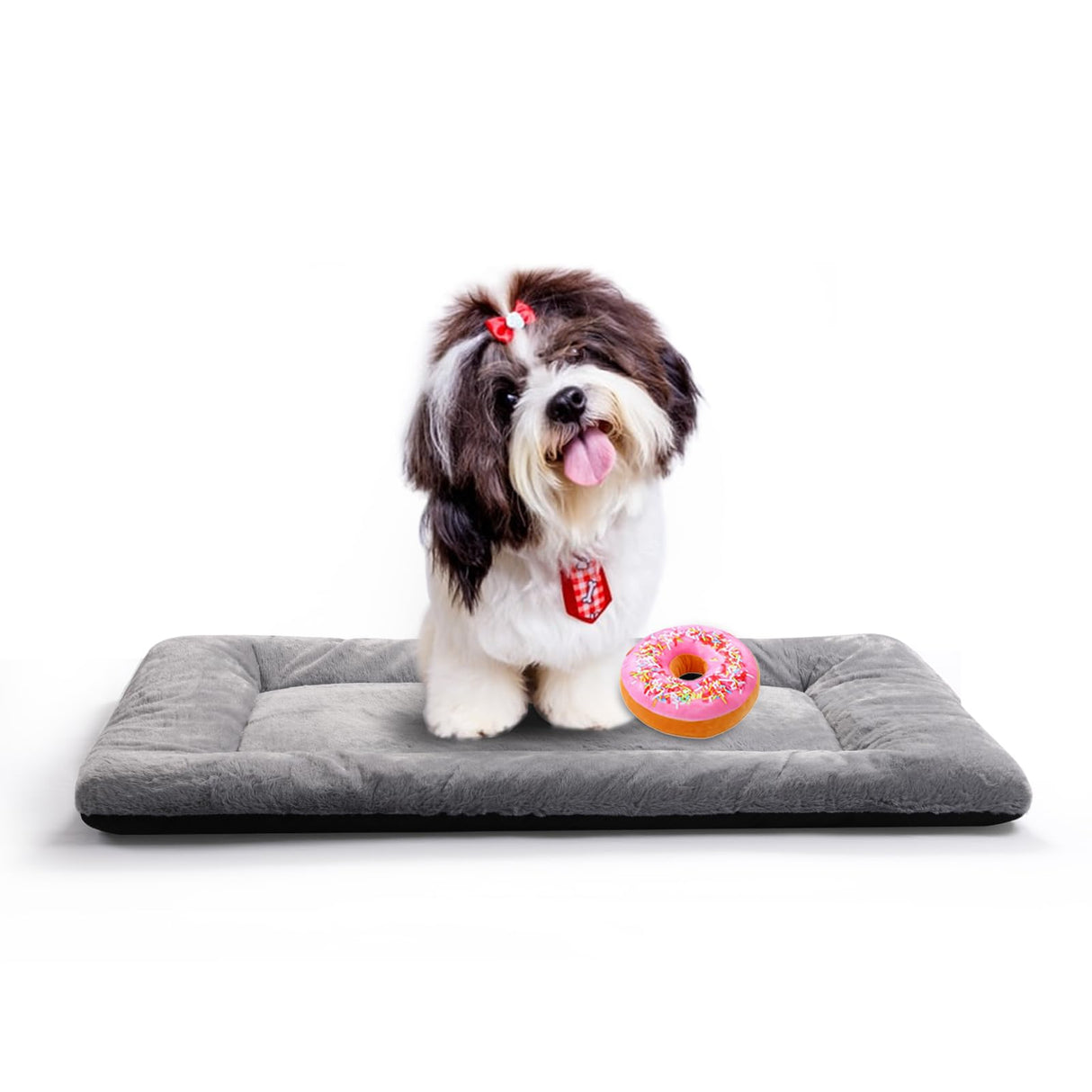 Dog Beds Crate Pad for Small Dogs Ultra Soft Dog Crate Bed Washable & Anti-Slip Kennel Pad,Cat Bed Pad Mat,Gray 24inch