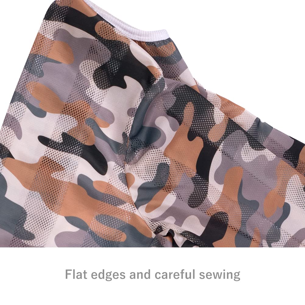 Kukaster Pet Dog Onesie for Large/Medium Breed Dogs - Anti-Shedding Dog Pajamas, Breathable Mesh Dog Recovery Suit for Post-Surgery, Anxiety Relief & Cold Protection (Green Camouflage, Size #38)