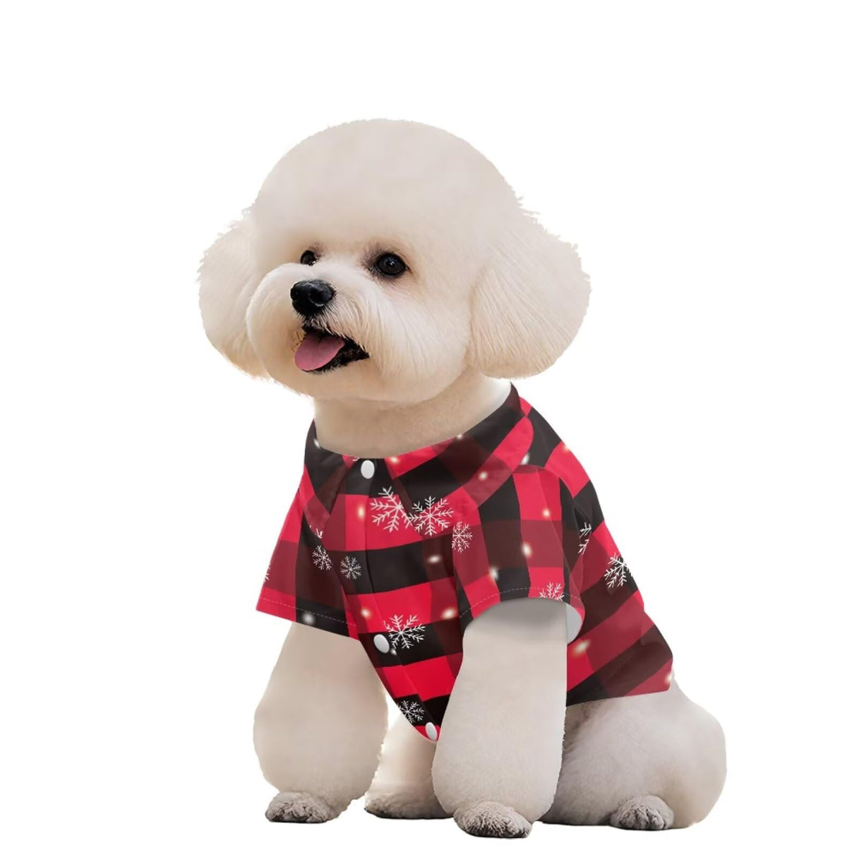 Wiryuouvt Snowflake Plaid Dog Christmas Outfit Dog Shirts Collared Polo T-Shirts for Small Medium Dogs Cats Boy Girl Cozy Lightweight Puppy Clothes for Small Dogs Boy Girl Christmas Party Photo Event