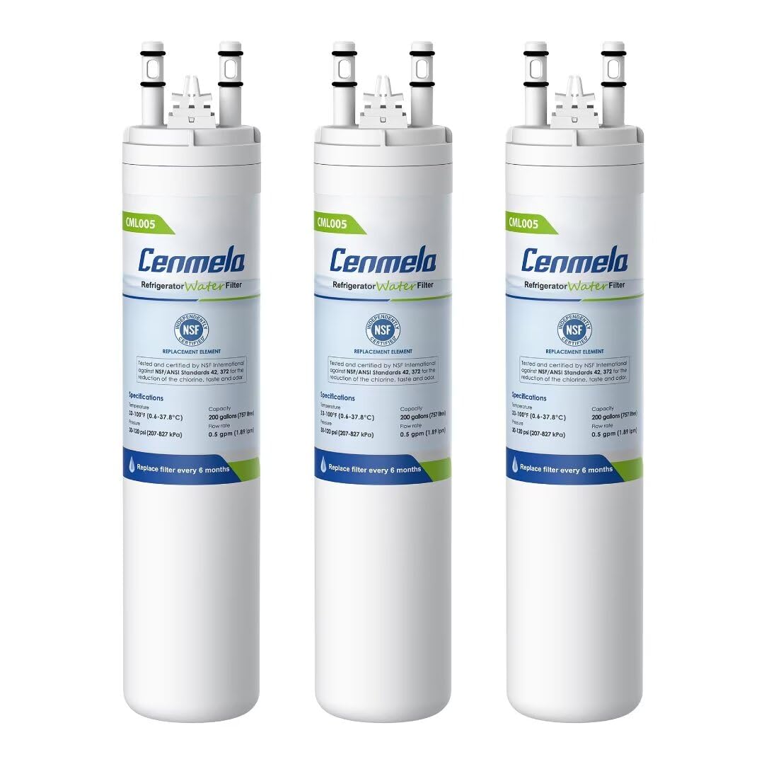 Cenmela CML005 Compatible with Frigidaire ULTRAWF, Pure Source Ultra, Kenmore 9999, 469999, 46-9999, A0094E28261, 242017801, 241791601, Water Filter, Height 11 inches, Pack of 3