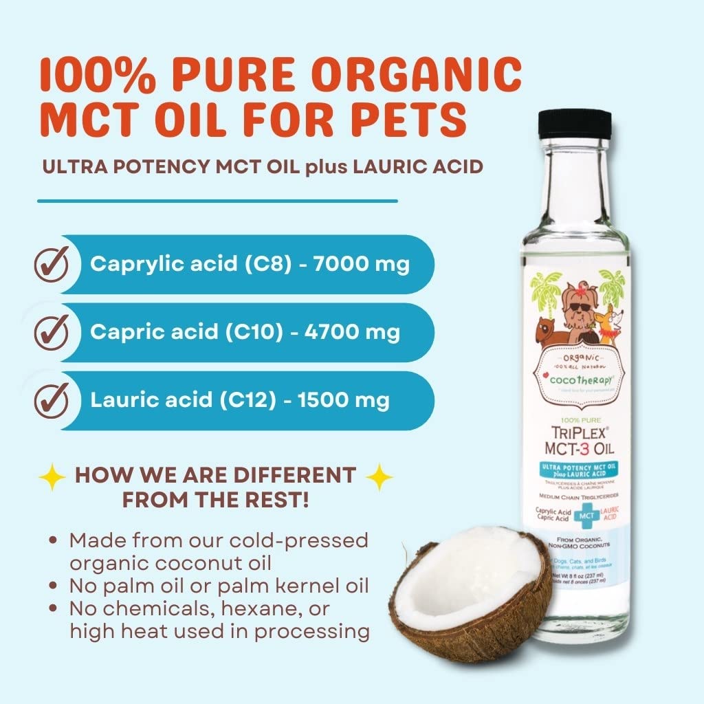 CocoTherapy Triplex MCT-3 Oil, Non-GMO, 100% Pure and Natural, 8 oz.