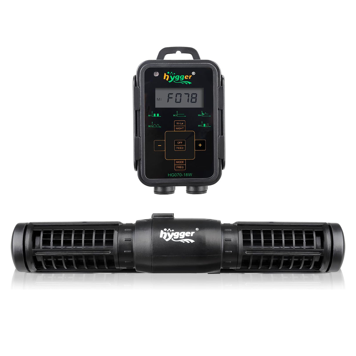 hygger Aquarium Wave Maker, Adjustable Cross Flow Pump with LED Display Controller, Magnetic DC 24V Aquarium Powerhead for Freshwater and Marine Reef Aquariums Up to 135 Gallon (18w)
