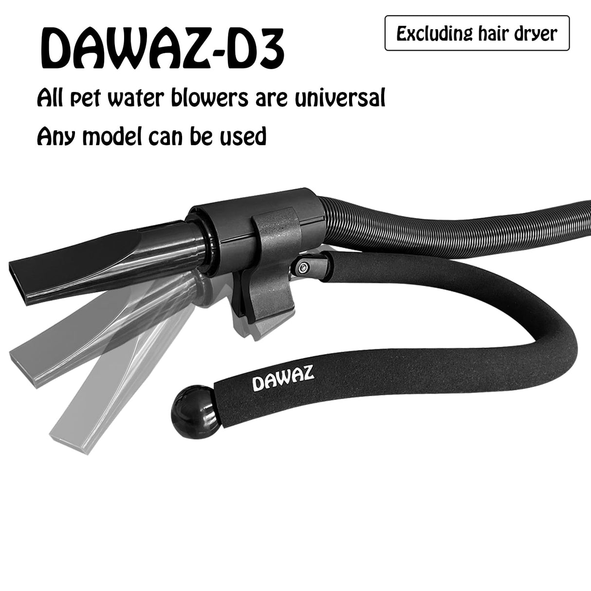 DAWAZ pet Grooming Dog Hair Dryer Water Blowing Machine Neck Hanging Bracket Universal Adjustment Free Your Hands (D3), BLACK