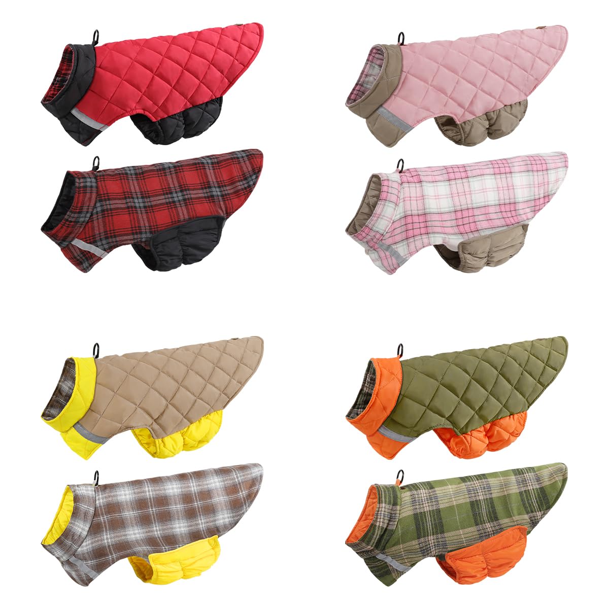 Reversible Waterproof Dog Coat - Adjustable Winter Jacket for Small to Large Breeds, Warm Cold Weather Apparel for Medium Dogs (Army Green & Orange, 2X-Large (Pack of 1))