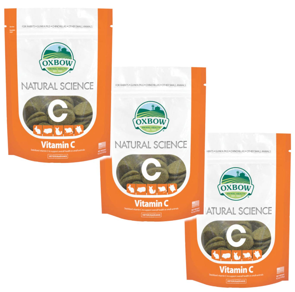 Oxbow Natural Science Small Animal Vitamin C Supplement - 60 count - 3 Pack