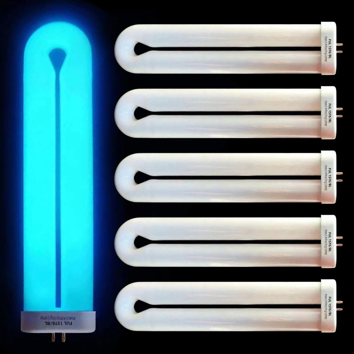 BAIMNOCM Bug Zapper Replacement Light Bulb 15 Watt, U Shapped Insect Attracting Trap Bulb FUL15-BL 7.7 Inches, 6 Pack