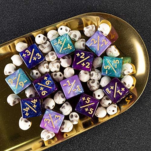 48 PCS Magic The Gathering MTG Counter Dice Marble Bulk Life Counters Tokens Dice Compatible with Magic Card Game Accessories CCG Creature Stats, 4 Colors