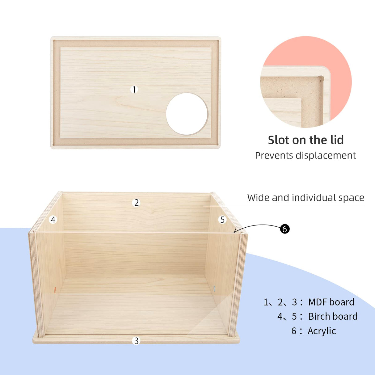 Niteangel Visible Hamster Digging Box for Syrian Dwarf Roborovski Campbell Hamsters Gerbils Mice Lemmings Degus or Other Small-Sized Pets (Burlywood)